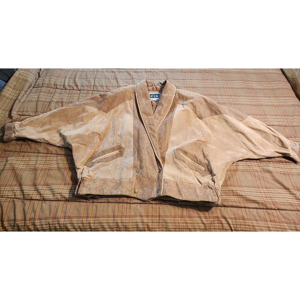 Vtg 80s Global Identity G-III Suede Leather Batwing Jacket Womens 2X Plus Size